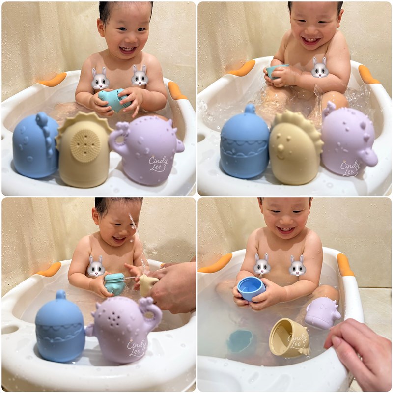 [育兒] 媽咪學苑【赫媽咪寶寶矽膠餐具組+水杯+剪刀+恐龍組